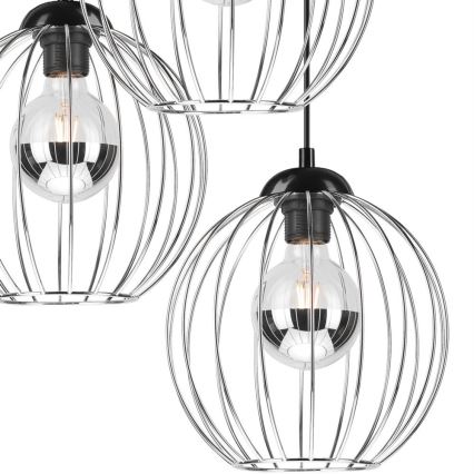 Chandelier on a string ZOYA 3xE27/60W/230V shiny chrome