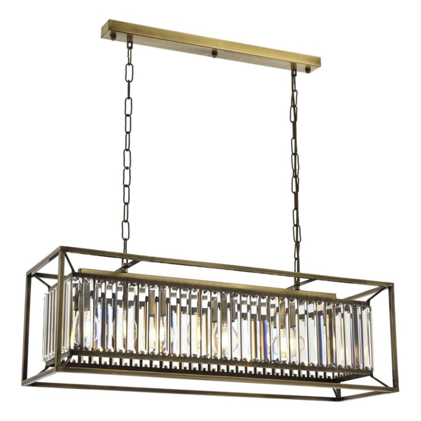 Chandelier on chain CRYSTALLINE 4xE27/6W/230V bronze