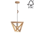 Chandelier on the string TRIGONON 1xE27/60W/230V matte oak - FSC certified