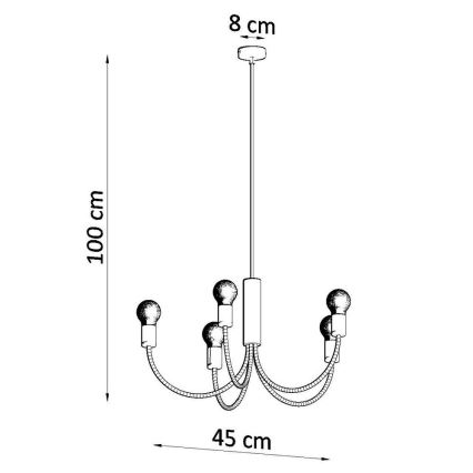 Chandelier PICCOLO 5xE27/60W/230V
