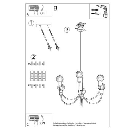 Chandelier PICCOLO 5xE27/60W/230V