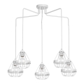 Chandelier RING 5xE27/60W/230V spider white