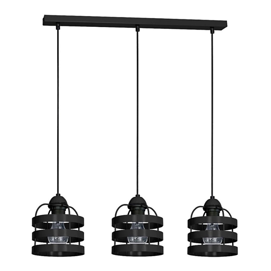 Chandelier TUBE 3xE27/60W/230V black