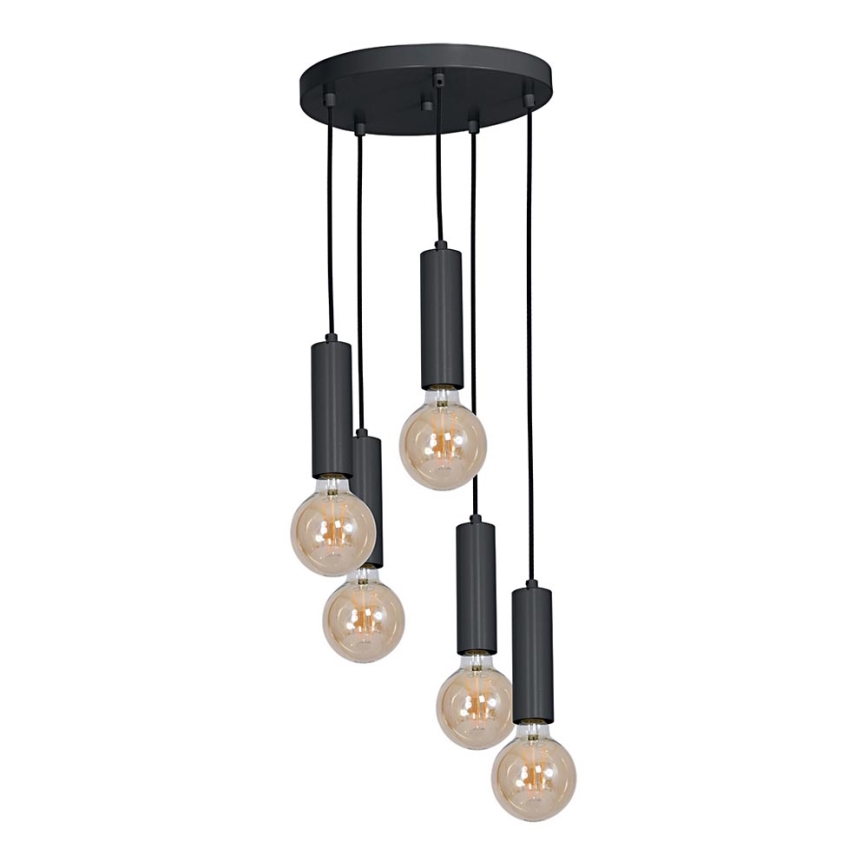 Chandelier TUBES 5xE27/60W/230V black