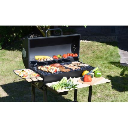 Charcoal grill black/wood