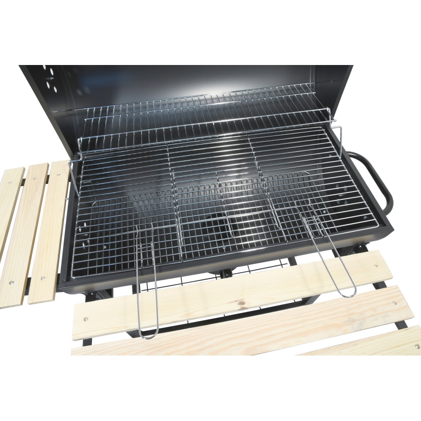 Charcoal grill black/wood
