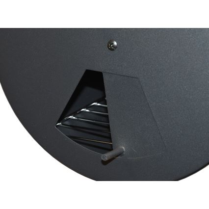 Charcoal grill with smoke house black/wood