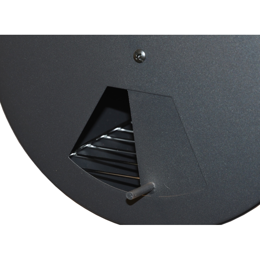 Charcoal grill with smoke house black/wood