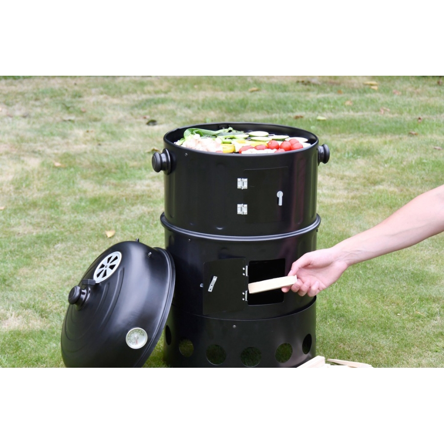 Charcoal smoke house 3in1 black