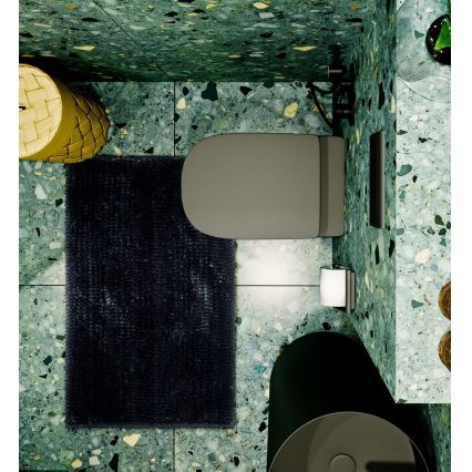 CHENILLE Non-Slip Bath Mat, 50 x 80 cm, Black