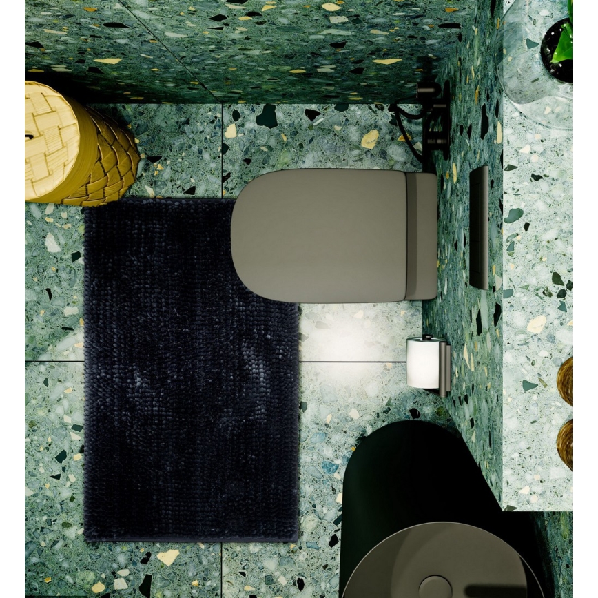 CHENILLE Non-Slip Bath Mat, 50 x 80 cm, Black