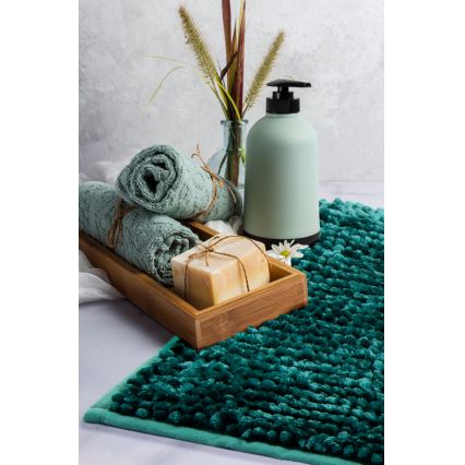 CHENILLE Non-Slip Bath Mat 50 x 80 cm, Turquoise