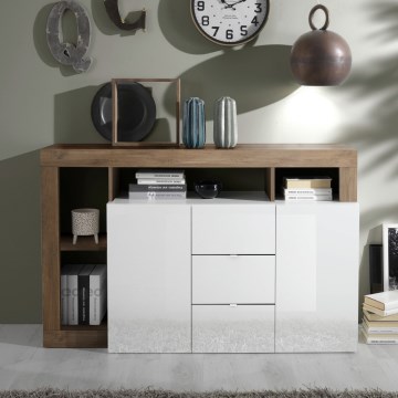 Chest of drawers LENOR 146x93x42 cm white/oak