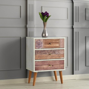 Chest of drawers LIZA 68x50 white/brown
