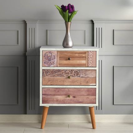 Chest of drawers LIZA 68x50 white/brown