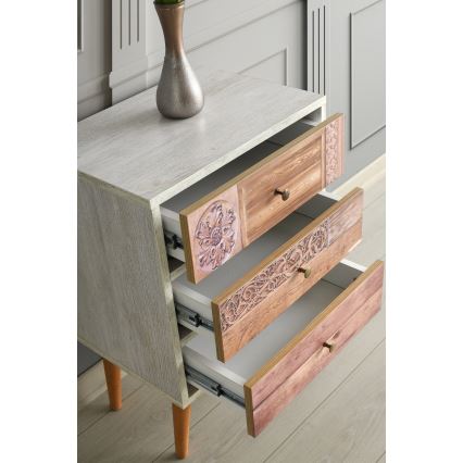 Chest of drawers LIZA 68x50 white/brown