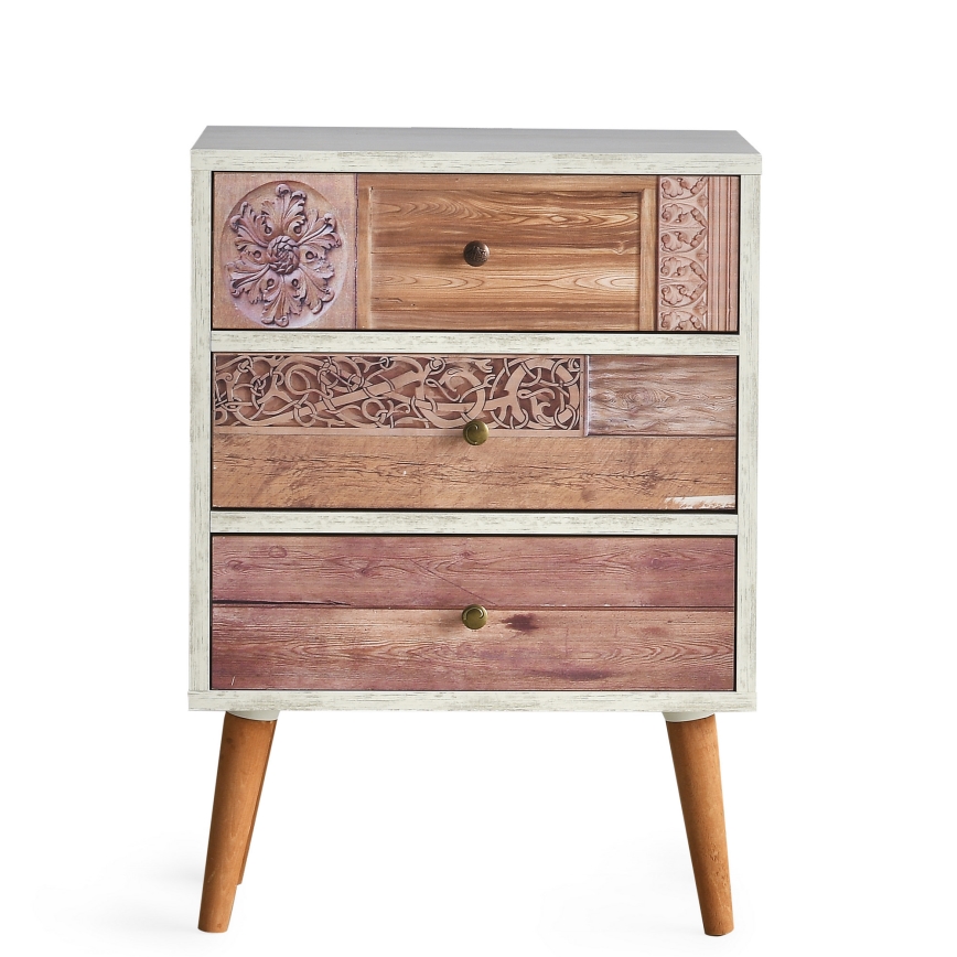 Chest of drawers LIZA 68x50 white/brown