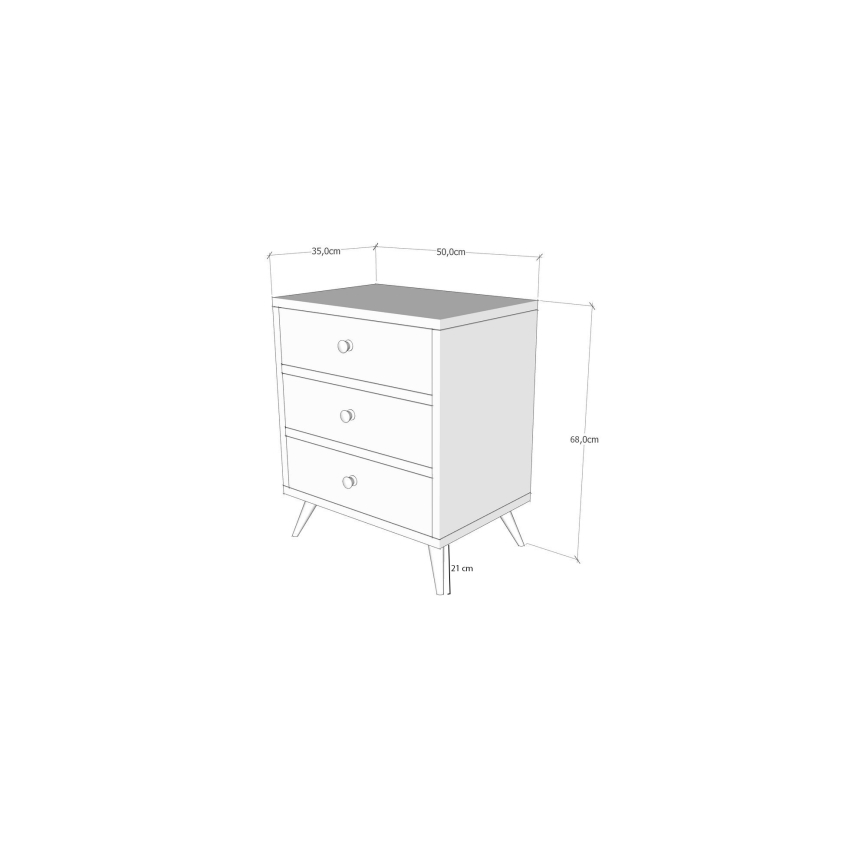 Chest of drawers LIZA 68x50 white/brown