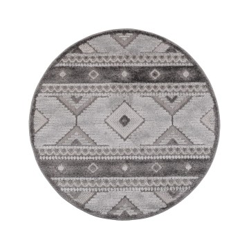 CHIARA Round Outdoor Rug, 120 cm, Grey