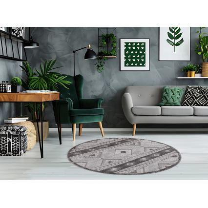 CHIARA Round Outdoor Rug, 120 cm, Grey