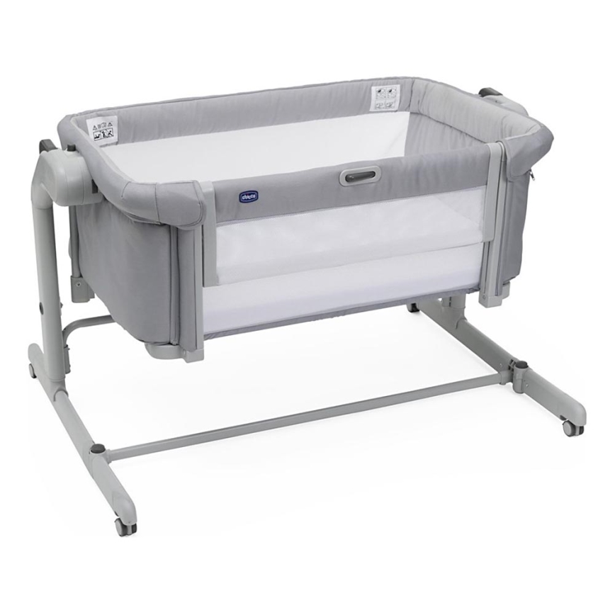 Chicco - Baby crib 2in1 2v1 NEXT2ME MAGIC EVO light grey