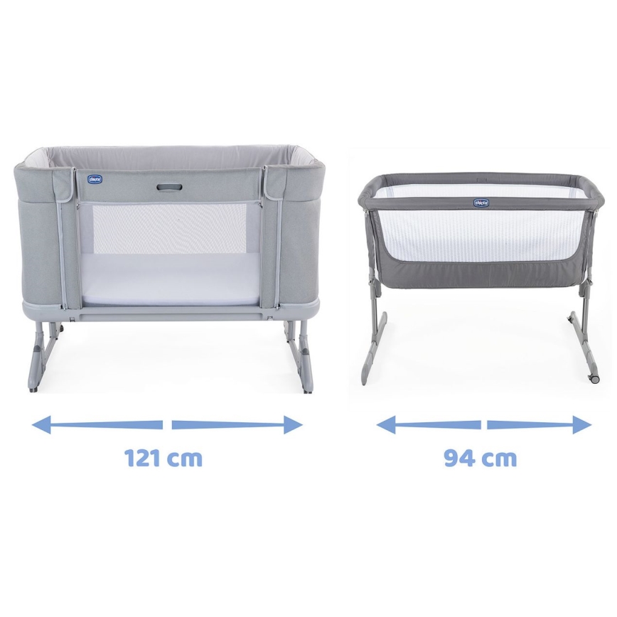 Chicco - Baby crib 3in1 3v1 NEXT2ME FOREVER dark grey