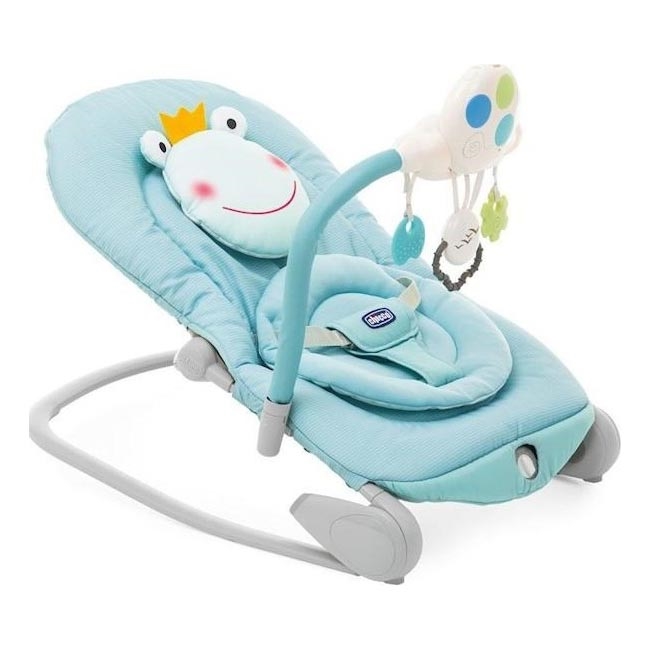 Chicco - Baby vibrating lounger with melody BALLOON Froggy blue