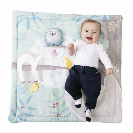 Chicco - Children's blanket for playing 2in1 3xAAA owl
