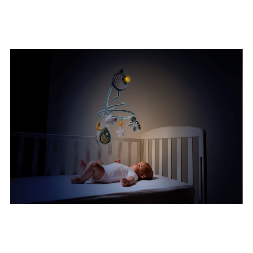 Chicco - Crib mobile with melody 3in1 NEXT2DREAMS 3xAA blue