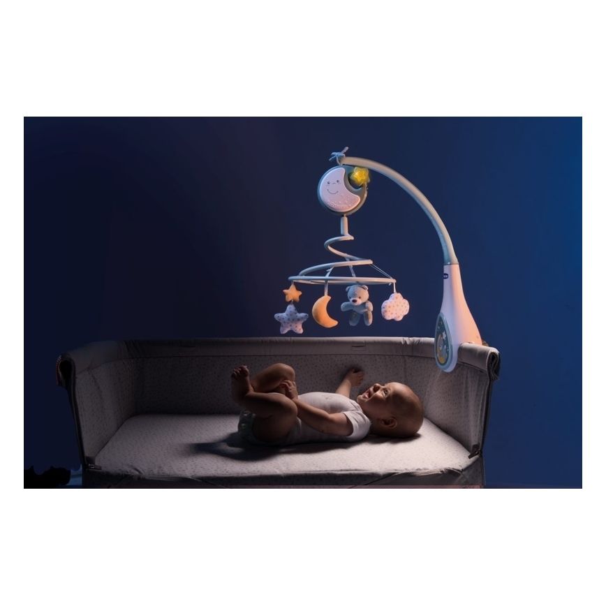 Chicco - Crib mobile with melody 3in1 NEXT2DREAMS 3xAA blue
