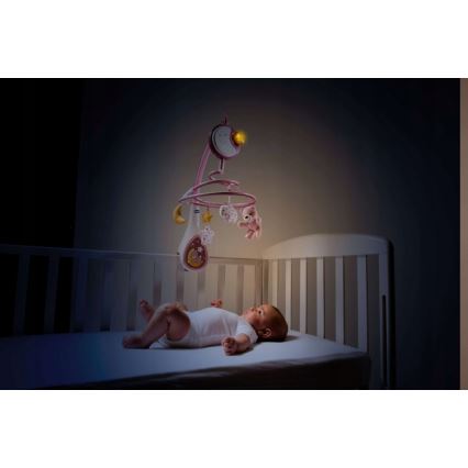 Chicco - Crib mobile with melody 3in1 NEXT2DREAMS 3xAA pink
