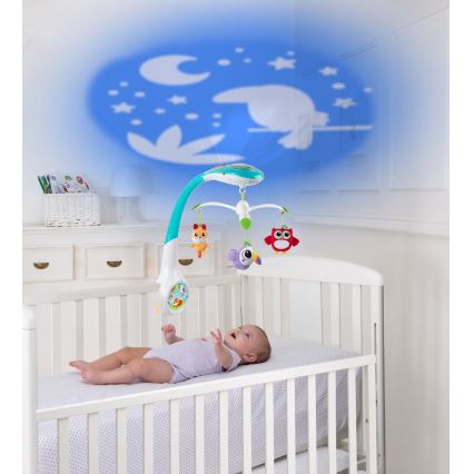 Chicco - Crib mobile with projector MAGIC FOREST 3xAA