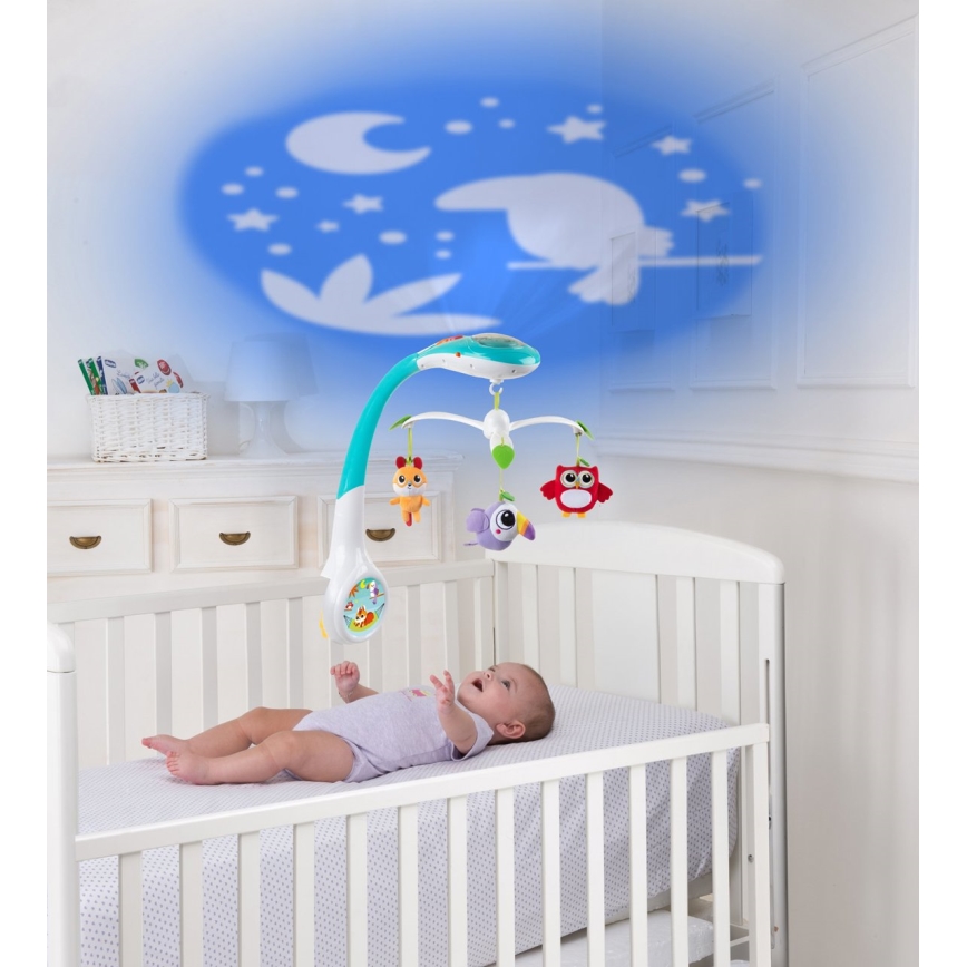 Chicco - Crib mobile with projector MAGIC FOREST 3xAA