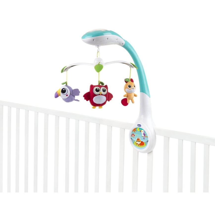 Chicco - Crib mobile with projector MAGIC FOREST 3xAA