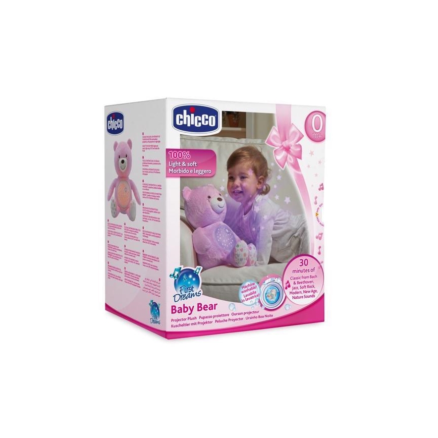 Chicco - Projector with melody BABY BEAR 3xAAA pink