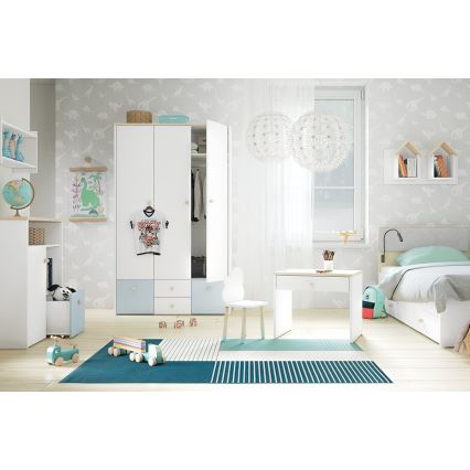 Chidren's wall shelf BUBO 35x72 cm white/light oak