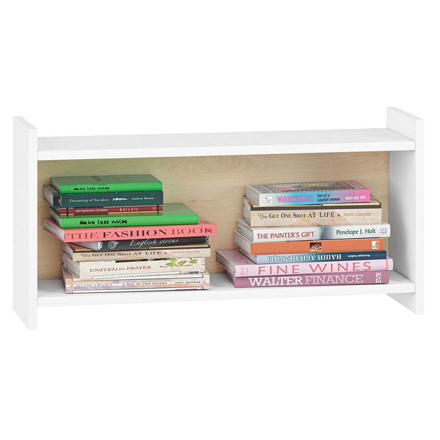 Chidren's wall shelf BUBO 35x72 cm white/light oak