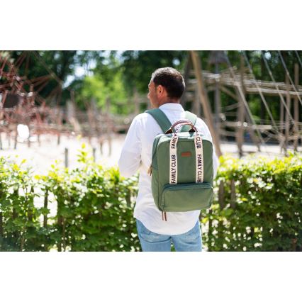 Childhome - Changing backpack FAMILY CLUB green
