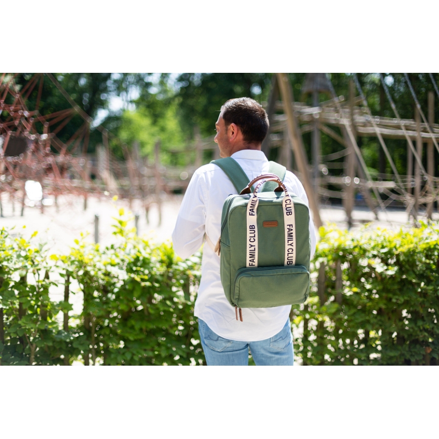 Childhome - Changing backpack FAMILY CLUB green