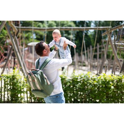 Childhome - Changing backpack FAMILY CLUB green