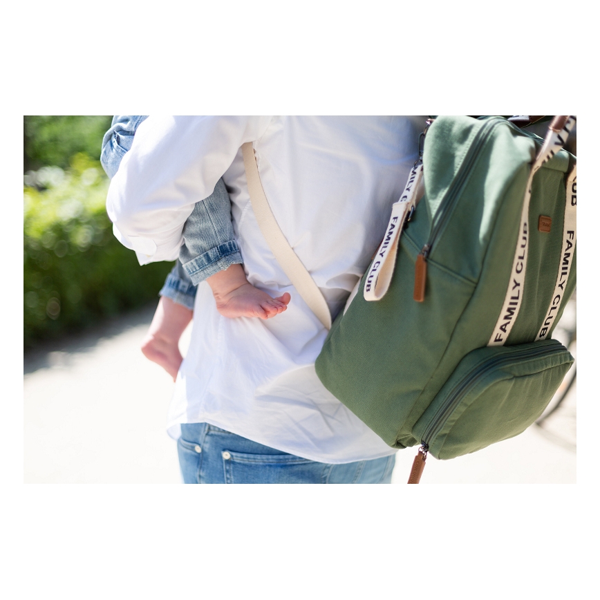 Childhome - Changing backpack FAMILY CLUB green