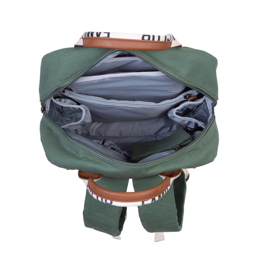 Childhome - Changing backpack FAMILY CLUB green