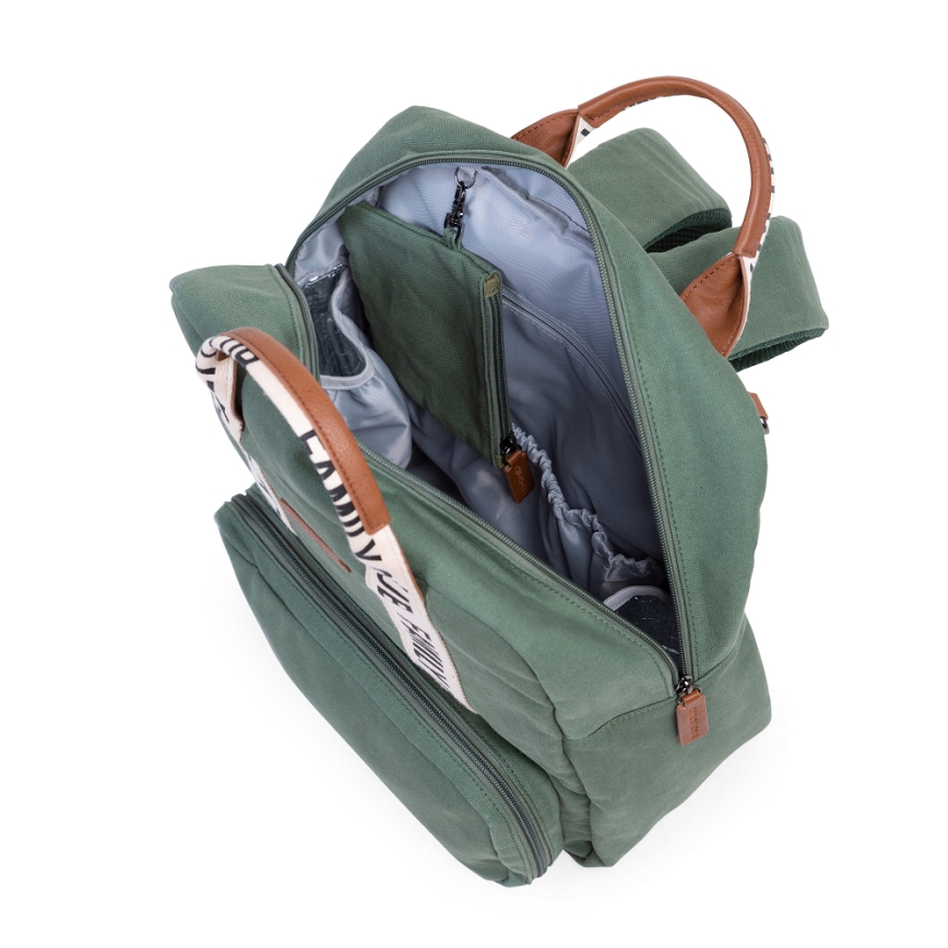 Childhome - Changing backpack FAMILY CLUB green