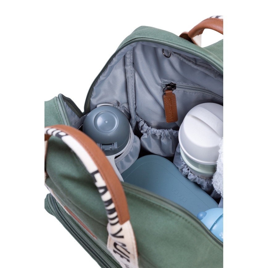 Childhome - Changing backpack FAMILY CLUB green