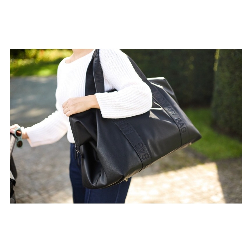 Childhome - Changing bag MOMMY BAG LEATHER black
