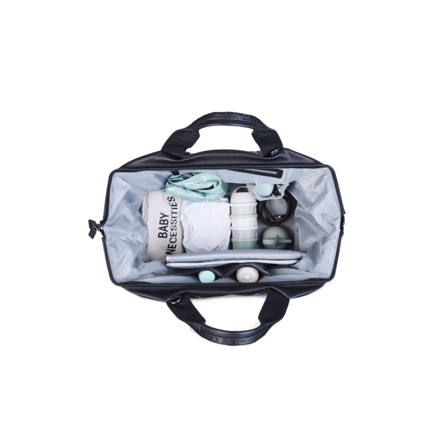 Childhome - Changing bag MOMMY BAG LEATHER black
