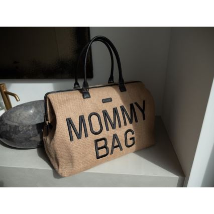 Childhome - Changing bag MOMMY BAG RAFFIA LOOK beige