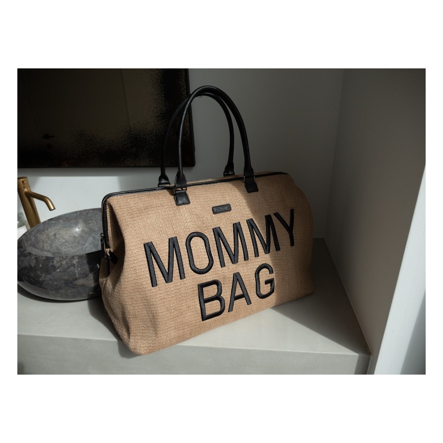 Childhome - Changing bag MOMMY BAG RAFFIA LOOK beige