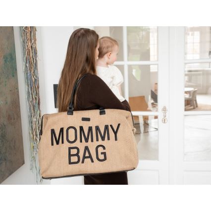 Childhome - Changing bag MOMMY BAG RAFFIA LOOK beige