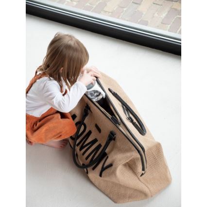 Childhome - Changing bag MOMMY BAG RAFFIA LOOK beige